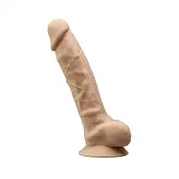 Фалоімітатор з вібрацією SilexD Vetus Vibro Flesh (MODEL 1 size 8in) + LRS, двошаровий, діаметр 4,2 