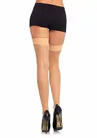 Панчохи-сітка Leg Avenue Nylon Fishnet Thigh Highs One size, Nude, дрібна сітка