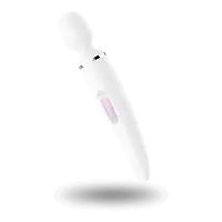 Вібромасажер Satisfyer Wand-er Woman (White/Chrome), водонепроникний, потужний, розмір XXL