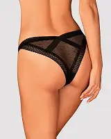 Мереживні трусики із заниженою талією Obsessive Estiqua panties M/L, чорні
