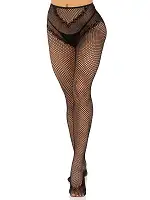 Панчохи Leg Avenue Crotchless Net Tights with Heart Backseam Black One Size