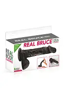 Фалоімітатор на присосці Real Body — Real Bruce Black, TPE, діаметр 4,2 см