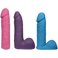 Набір для страпону Doc Johnson Vac-U-Lock Dual Density UltraSKYN Colors Set, діаметр 3х4,5 см