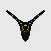 Трусики для страпона Strap-On-Me Leatherette Harness Fabulous - One Size - Black Glossy