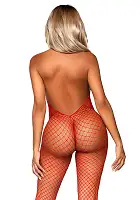 Бодістокінг Leg Avenue Racer neck bodystocking Red
