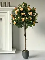 Штучна штамбова троянда чайна 120 см у горщику — декоративний кущ для інтер’єру