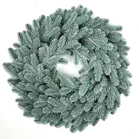 Великий різдвяний хвойний вінок Lux литий, блакитний, 70 см