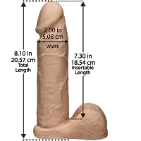 Фалоімітатор Doc Johnson Vac-U-Lock - 8 Inch ULTRASKYN Cock White, діаметр 5,1 см