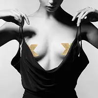Пестіс - стикини Bijoux Indiscrets - Flash Cross Gold, наклейки на соски