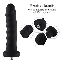 Силіконовий фалоімітатор для секс-машин Hismith 7.1″ Anal Dildo Black, система KlicLok
