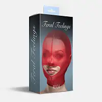 Маска сітка із відкритим ротом Feral Feelings - Hood Mask Red