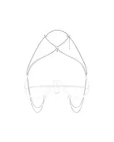 Прикраса на тіло Obsessive Lustique White harness bra S/M/L