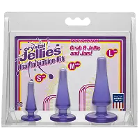 Набір анальних пробок Doc Johnson Crystal Jellies Anal - Purple, макс. діаметр 2см - 3 см - 4 см