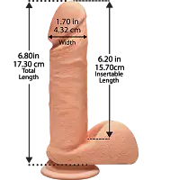 Фалоімітатор Doc Johnson The D - Perfect D - 7 Inch With Balls - ULTRASKYN, діаметр 4,5 см
