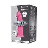 Фалоімітатор SilexD Robby Pink Glow in the dark, двошаровий, силікон+Silexpan, діаметр 3,5см