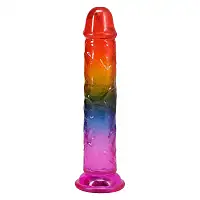 Дилдо Doc Johnson Crystal Jellies - 7.5 Inch Dong - Rainbow