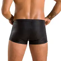 Чоловічі шкіряні боксери з клапаном Passion 050 SHORT PATRICK S/M Black
