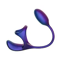 Віброяйце з ерекційним кільцем Hueman Halo Orbit, масаж яєчок, пульт ДК