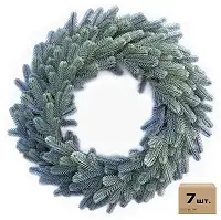 Вінки хвойні різдвяні Traditional литі d-50 см блакитні (упаковка 7 шт.)