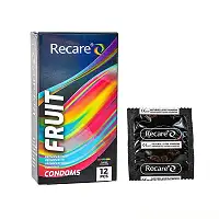 Презервативи Holographic Recare Color Fruit Flavour Condoms 12 шт, аромати: м'ята, банан, полуниця