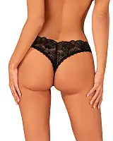 Мереживні стрінги Obsessive Donna Dream crotchless thong M/L Black, відкритий доступ