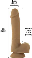 Гнучкий фалоімітатор на присосці ADDICTION — ANDREW 8″ Silicone Dong — Caramel, віброкуля в подаруно