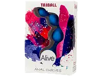 Анальні кульки Alive Triball Blue, силікон, макс. діаметр 2 см