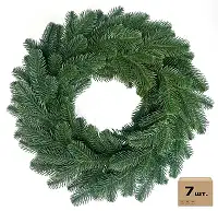 Вінки хвойні різдвяні Lux литі d-50 см зелені (упаковка 7 шт.)