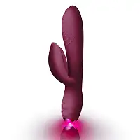 Вібратор-кролик Rocks Off Every Girl Burgundy,  два мотори, різнокольорове LED-підсвічування, потужн