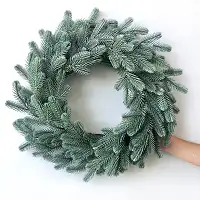 Вінок хвойний різдвяний Traditional литий d-40 см блакитний