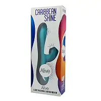 Вібратор-кролик 3 в 1 з вакуумом і пульсівною стимуляцією точки G Alive Caribbean Shine Blue