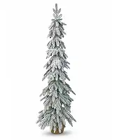 Ялинка лита засніжена Forest Elf Snow 160 см вузька в мішковині