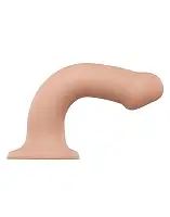 Насадка для страпону Strap-On-Me Dual Density Dildo Flesh L, діаметр 3,7 см, двошарова, гнучкий