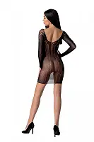Напівпрозора мінісукня Passion BS101 One Size, black, рукави-мітенки