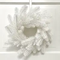 Вінок новорічний різдвяний Lux з литої хвої d-40 см білий