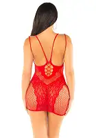 Сукня Leg Avenue Lace and Net Mini Dress with Dual Strap One Size, Red