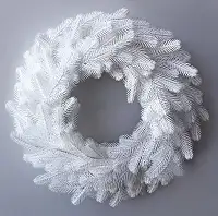 Вінок хвойний різдвяний Traditional литий d-40 см білий