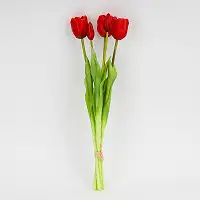 Букет латексних тюльпанів, 5 бутонів, червоний, 45 см