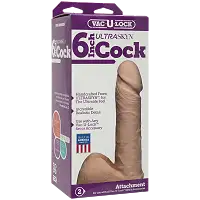 Фалоімітатор Doc Johnson Vac-U-Lock - 6 Inch ULTRASKYN Cock White, діаметр 4,3 см
