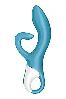 Вібратор-кролик із потрійним відростком Satisfyer Embrace me Turquoise, 2 мотори, діаметр 3,6 см
