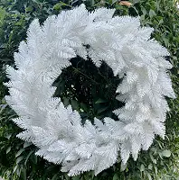 Вінок новорічний різдвяний Elegant зі штучної хвої d-60 см білий