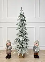 Ялинка лита засніжена Forest Elf Snow 140 см вузька в мішковині