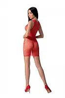 Мінісукня з вертикальним візерунком Passion BS097 One Size, red, плетіння з боків