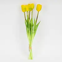 Букет латексних тюльпанів, 5 бутонів, жовто-зелений, 45 см