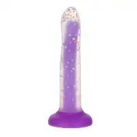 Фалоімітатор, що світиться в темряві, ADDICTION Rave 8″, Glow in the Dark Dildo Purple Confetti, 20,3 см