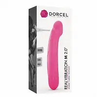 Вібратор Dorcel Real Vibration M Magenta 2.0, діаметр 3,7см, перезаряджається, для точки G, водостій