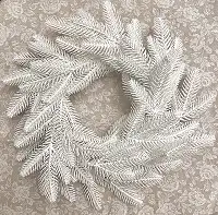 Вінок хвойний різдвяний Classic литий d-40 см білий