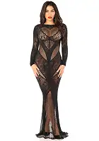 Сукня Leg Avenue Lace and Net Bodycon Gown One Size, Black