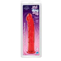 Фалоімітатор Doc Johnson Jelly Jewels Dong & Suction Cup Red, діаметр 3,6 см, антибактеріальний ПВХ