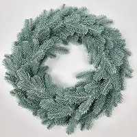 Великий різдвяний хвойний вінок Lux литий, блакитний, 60 см